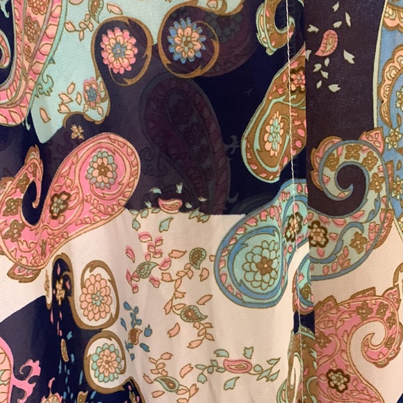 Sheer kimono-1XL, beautiful paisley print with fringe - Picture 2 of 4